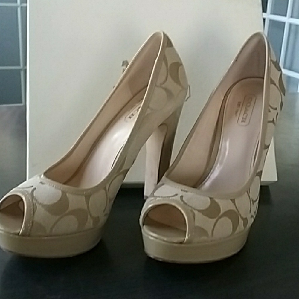 Coach peep toe heels
